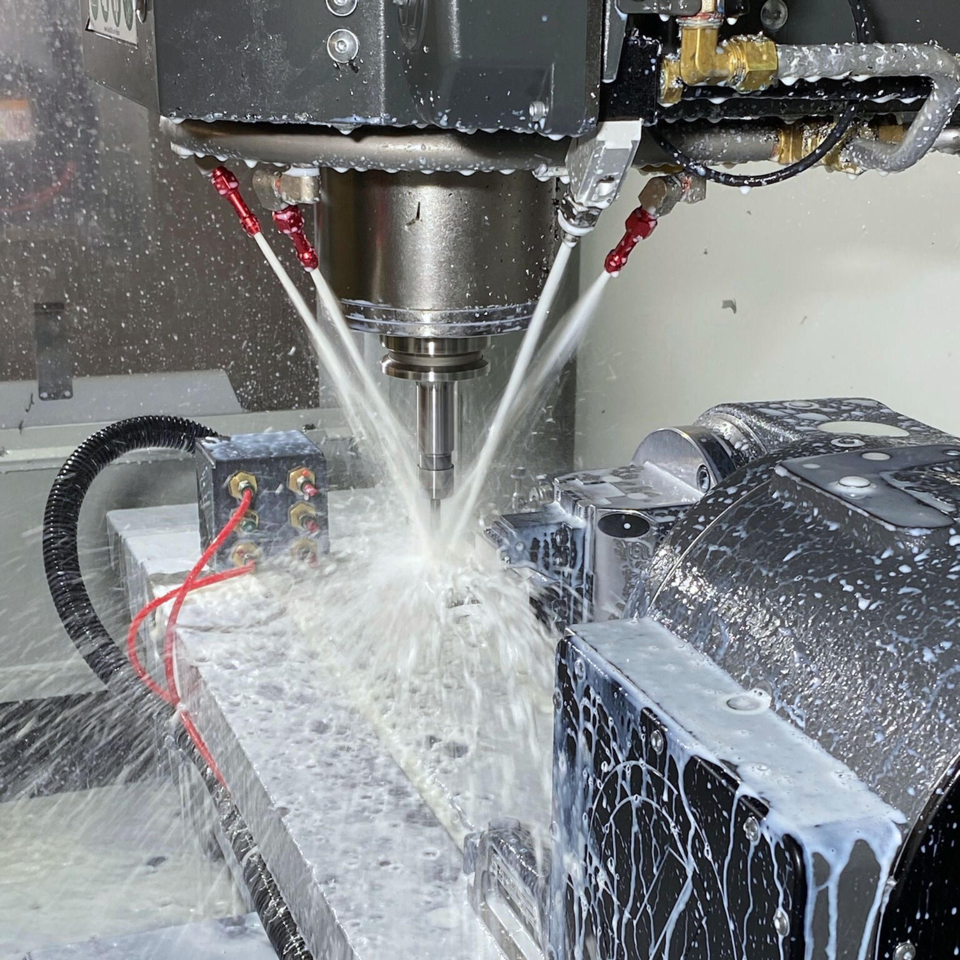 CNC Production 5 Axis VMC in action CNC Production 5 Axis VMC in action