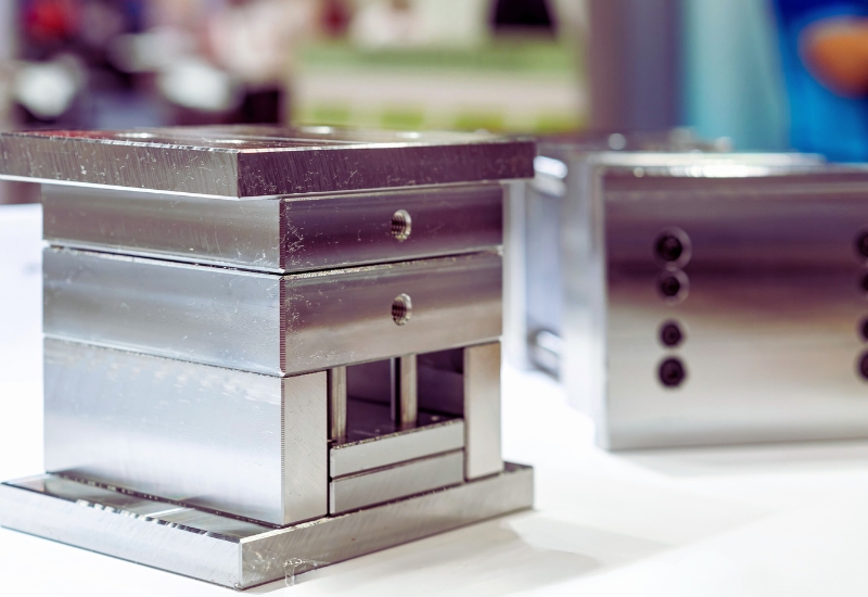 A precision-machined steel injection mould tool, manufactured in the UK by Prototype Projects.