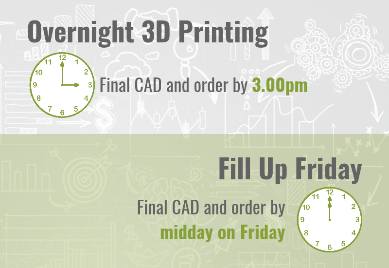 3D Printing Overnight and Fill Up Friday 3D Printing Overnight and Fill Up Friday